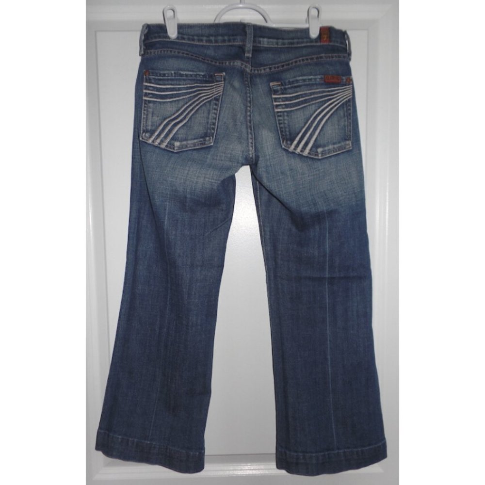 7 for All Mankind Distressed Dojo Cropped Jeans, sz 27